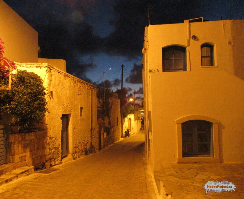 A photograph of a Koutouloufari at night. Crete. Greece. 