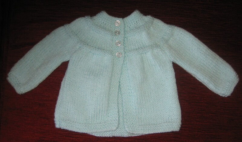 White cardigan for baby, Hand knitted
