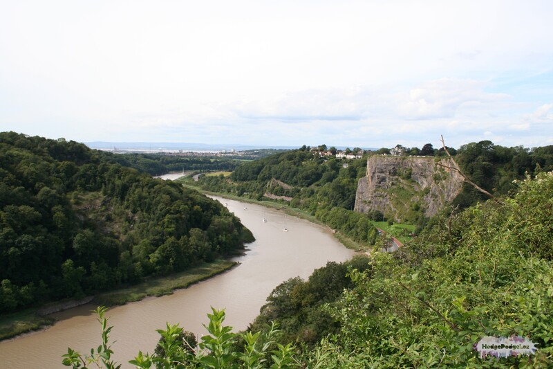 A photograph of Clifton Gorge looking towards Avonmouth. England